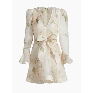 Zimmermann Balance Floral Linen-Silk Minidress AU 4 / US size 12